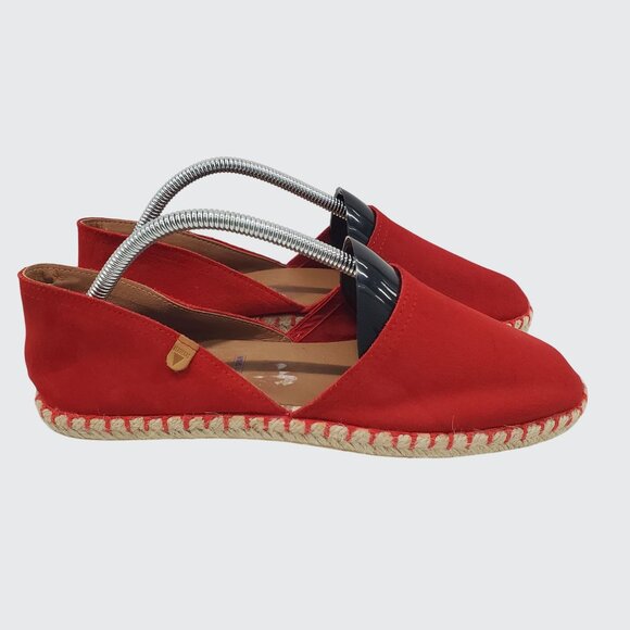 Verbenas Carmen Red Suede Espadrille Flats Made in Spain Women's Size 41(US 9) - Picture 3 of 11